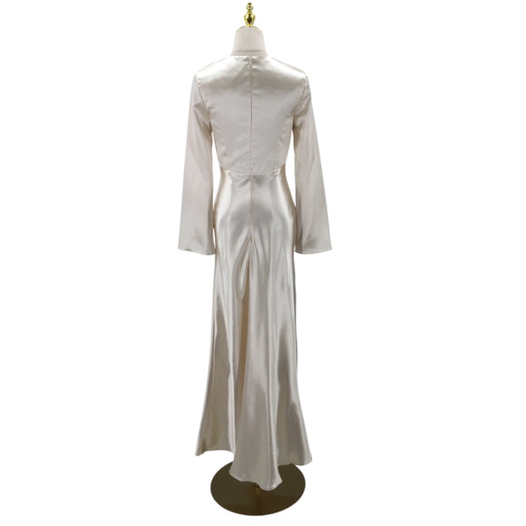 AW BRIDAL 4 S Ivory off white Ginevra satin formal party maxi dress NEW B72 - Picture 4 of 9